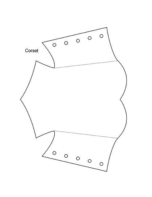 Corset template for invitations to bridal shower