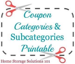 Coupon Categories And Subcategories For Organizing Coupons