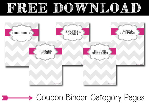 Download FREE Coupon Binder Category Pages
