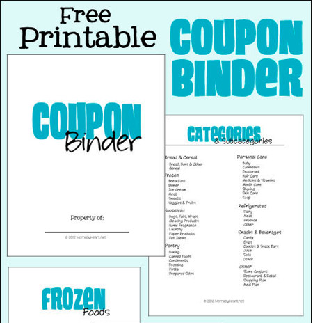 Free printable Coupon Binder pages Money Saving Mom