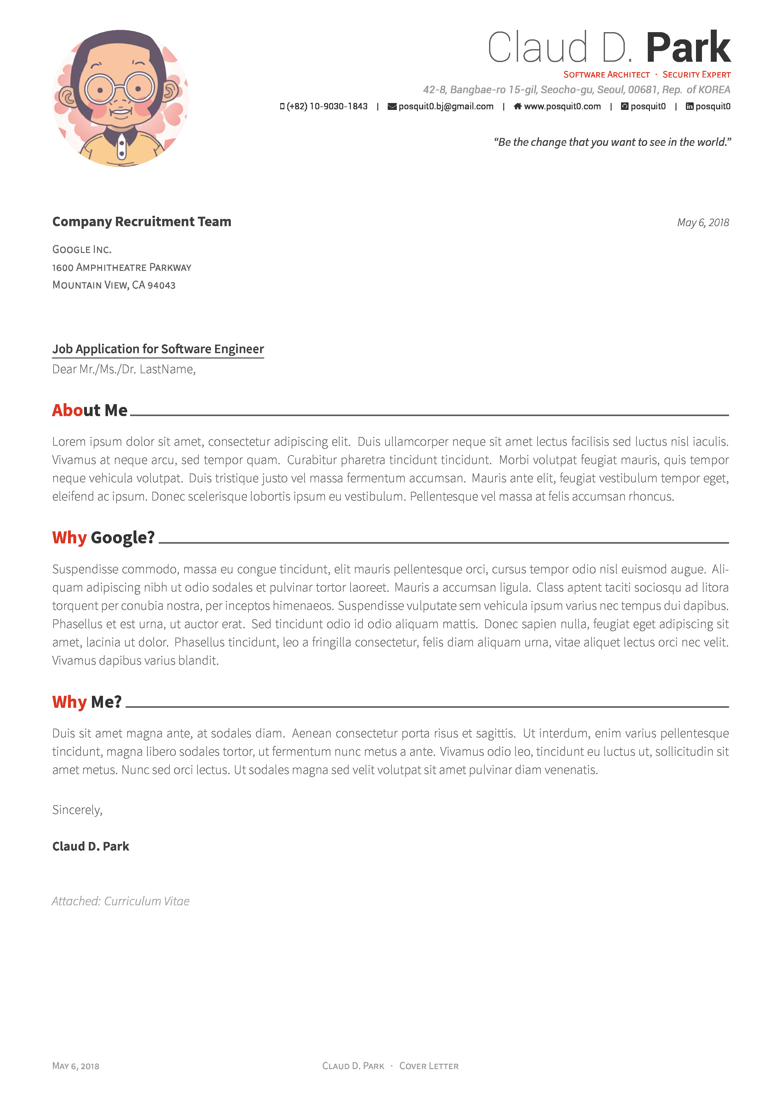 GitHub posquit0 Awesome CV Awesome CV is LaTeX template