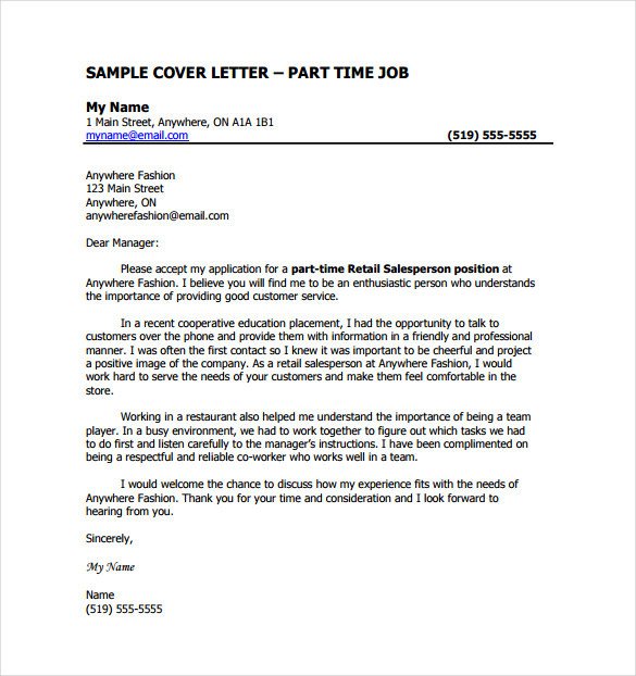 8 Job Cover Letter Templates Free Sample Example