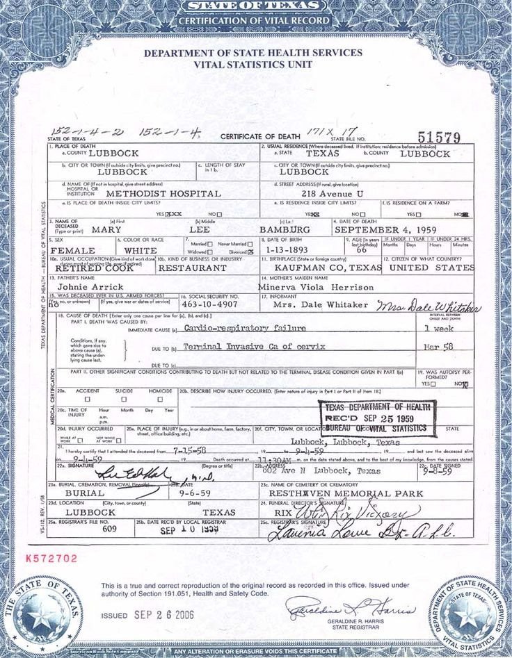 Death certificate Certificate templates and Death on
