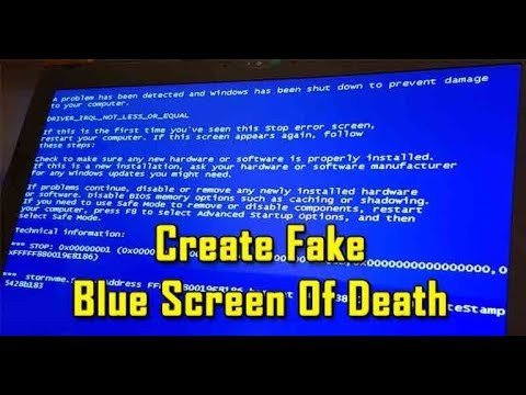 How To Create Fake Blue Screen Death In Windows