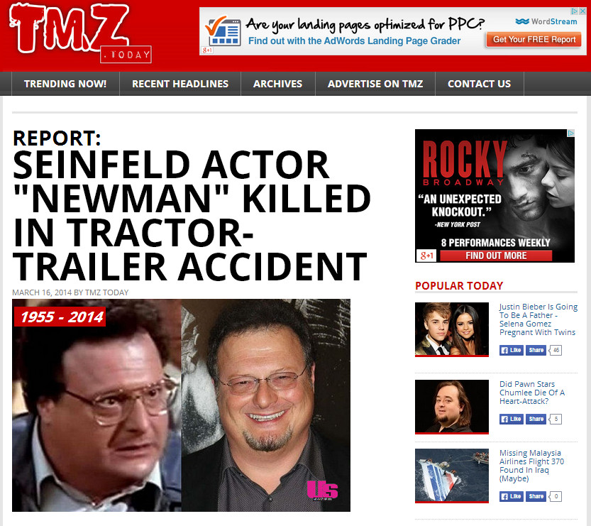 Wayne Knight Death Hoax Pranksters Create Fake TMZ