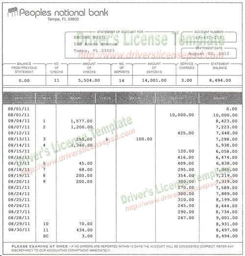 Download Create Fake Bank Account Statement Template