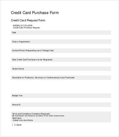 Credit Card Form Template 9 Free Sample Example