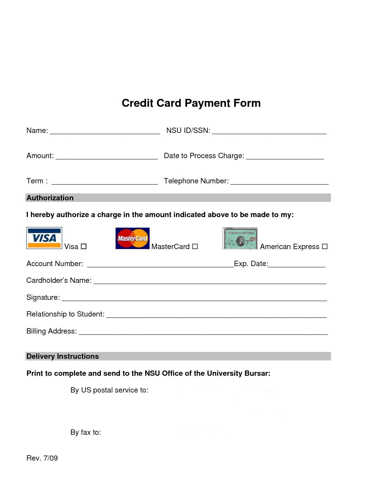 Credit Card Processing form Web Design