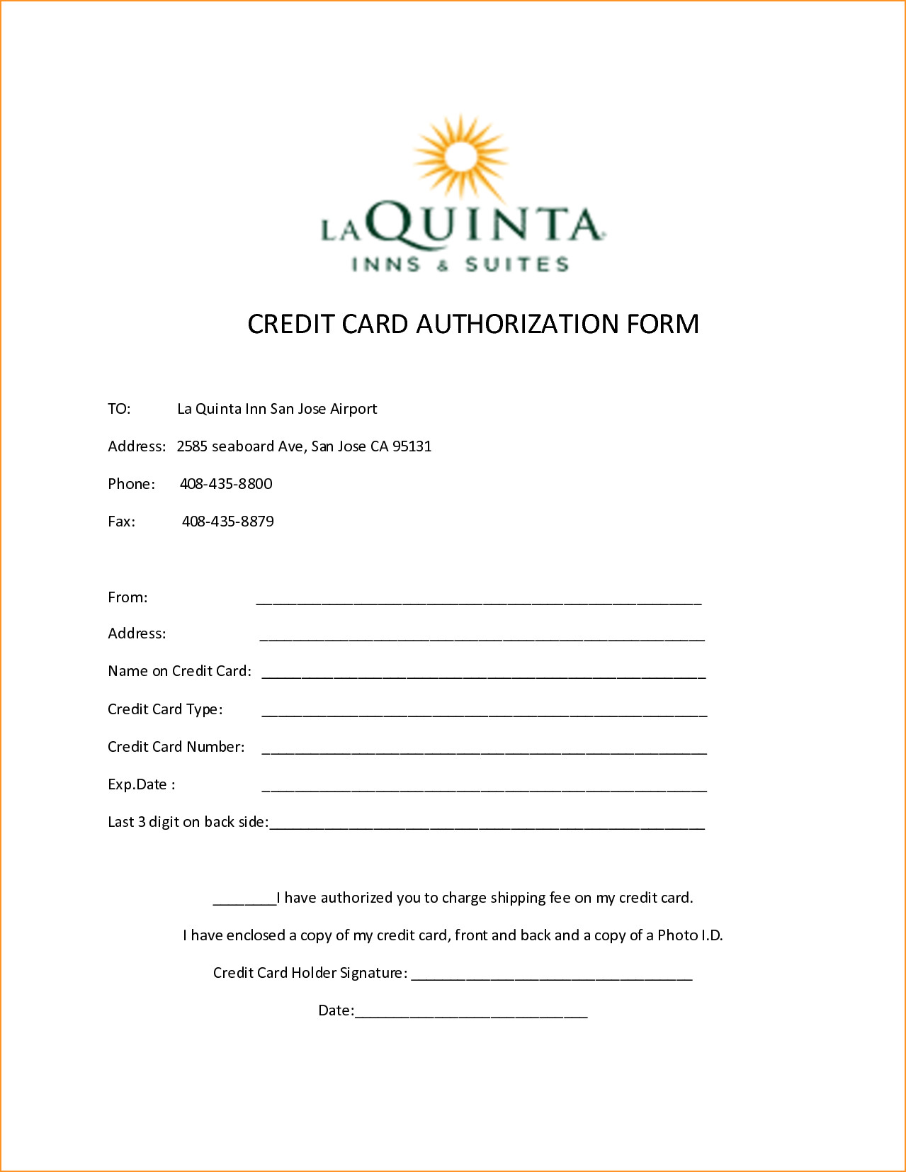 10 Credit Card Authorization Form Template Free Download