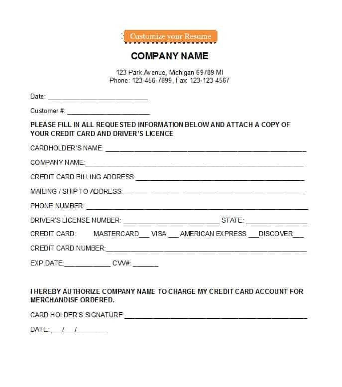 41 Credit Card Authorization Forms Templates Ready to Use