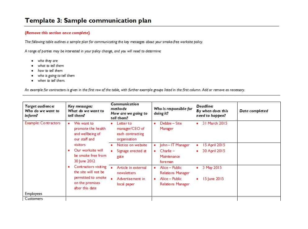 37 Simple munication Plan Examples Free Templates
