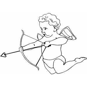Cupid Ready To Shoot Coloring Page