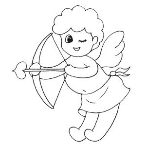 Cupid Winking Coloring Page