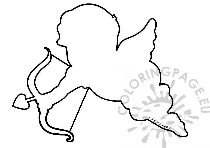 Valentine cupid pattern – Coloring Page