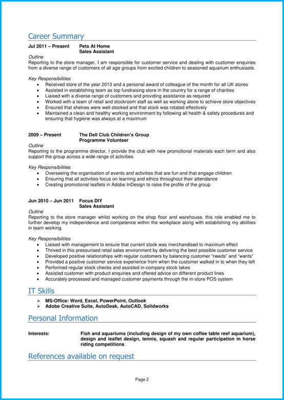 Student CV template and examples School leaver