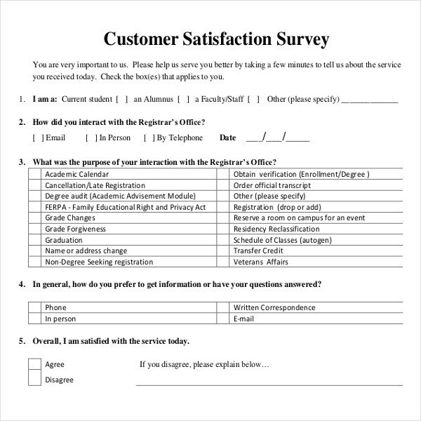 16 Customer Satisfaction Survey Templates – Free Word