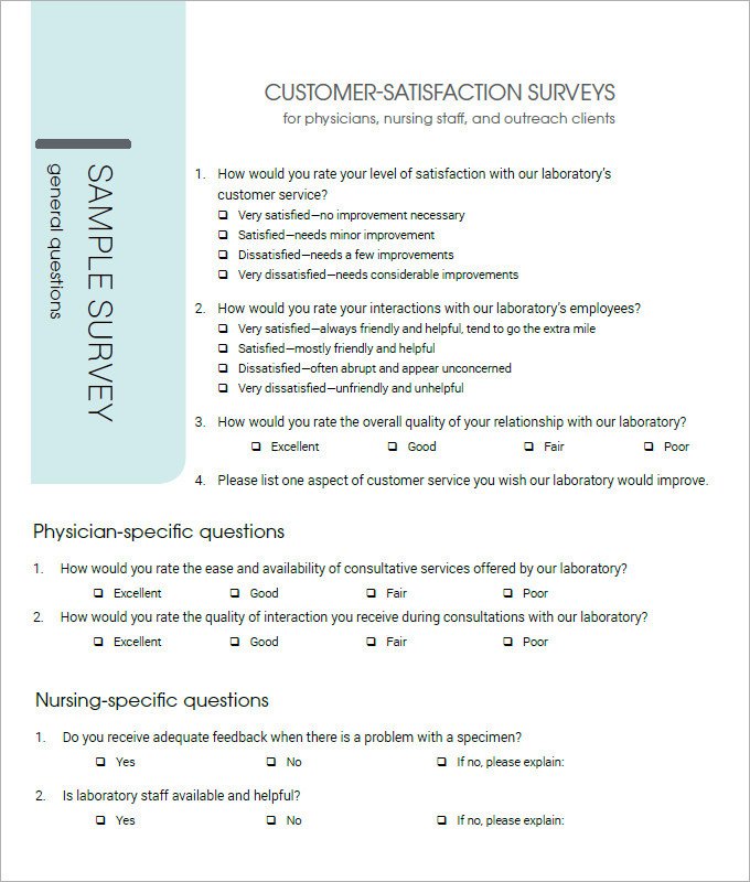 Customer Satisfaction Survey Template Word