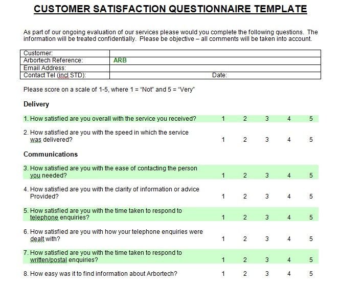 Printable Customer satisfaction survey template Microsoft