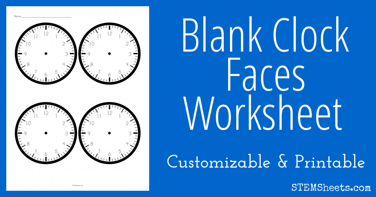 Blank Clock Faces Worksheet