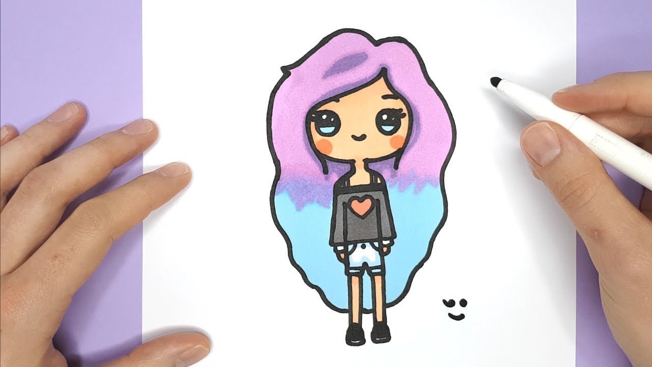 How to Draw a cute tumblr girl Easy Drawing Tutorial