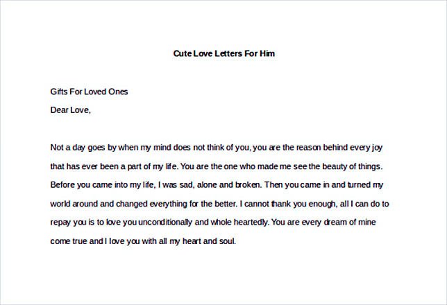 Love Letters for Him in Any Kind of Occasions