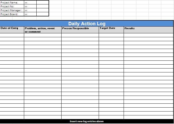 Action Log Template