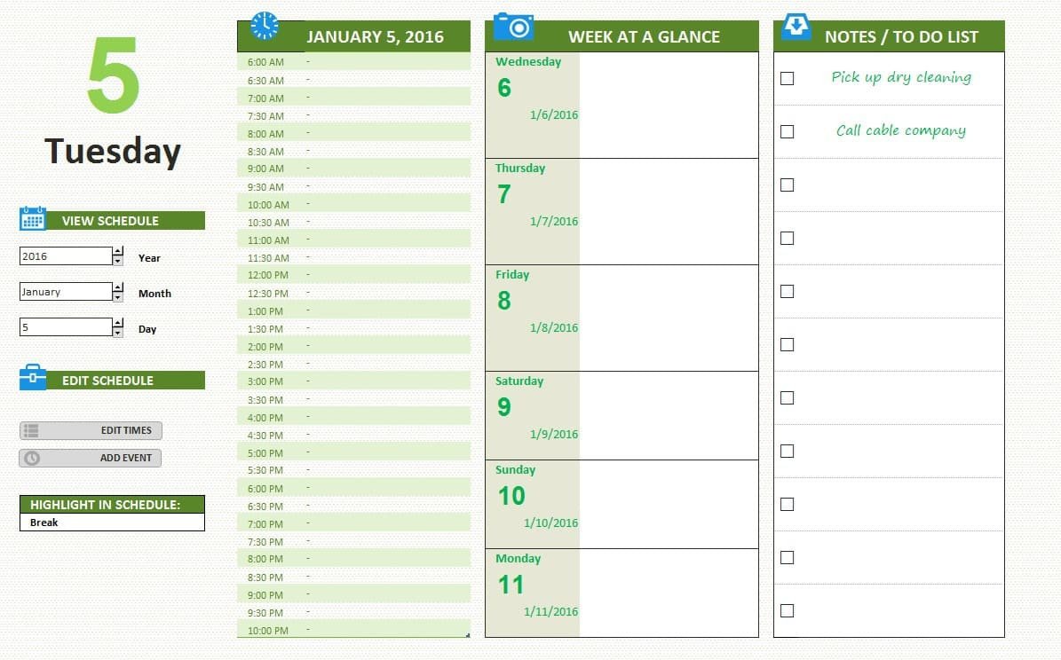 Daily work log template Word Excel PDF Formats