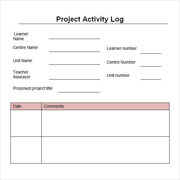 Work Log Template 5 Free PDF Doc Download