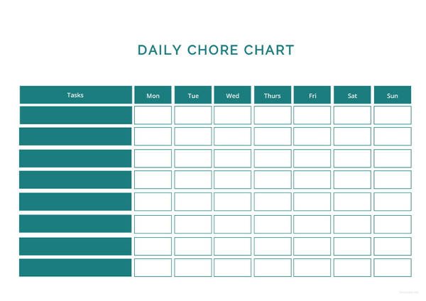 Microsoft Word Chore Chart Template