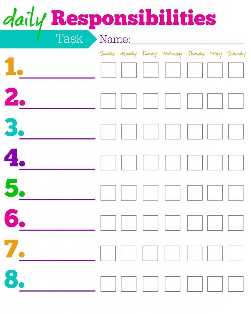 FREE Printable Chore Charts for Kids Ideas by Age