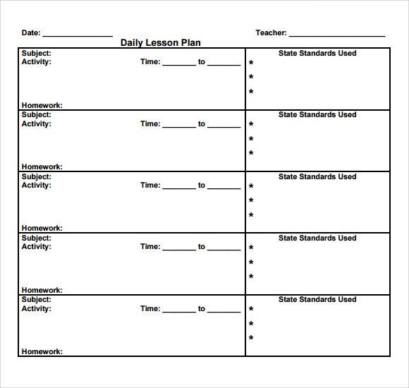 Sample Daily Lesson Plan 8 Documents in PDF Word