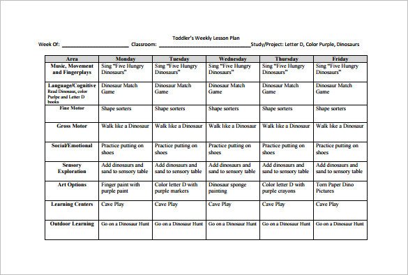 Weekly Lesson Plan Template 9 Free Word Excel PDF