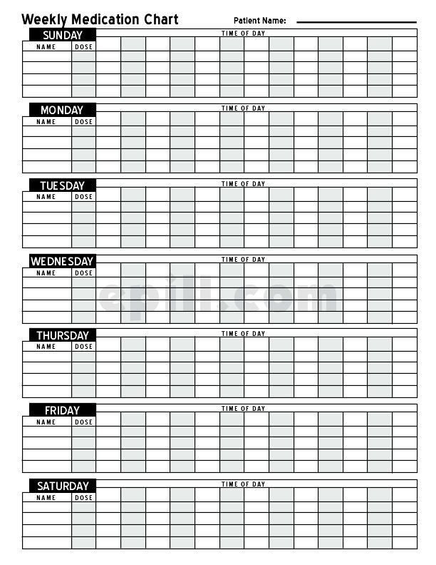 FREE Medication Schedule e pill Medication Chart
