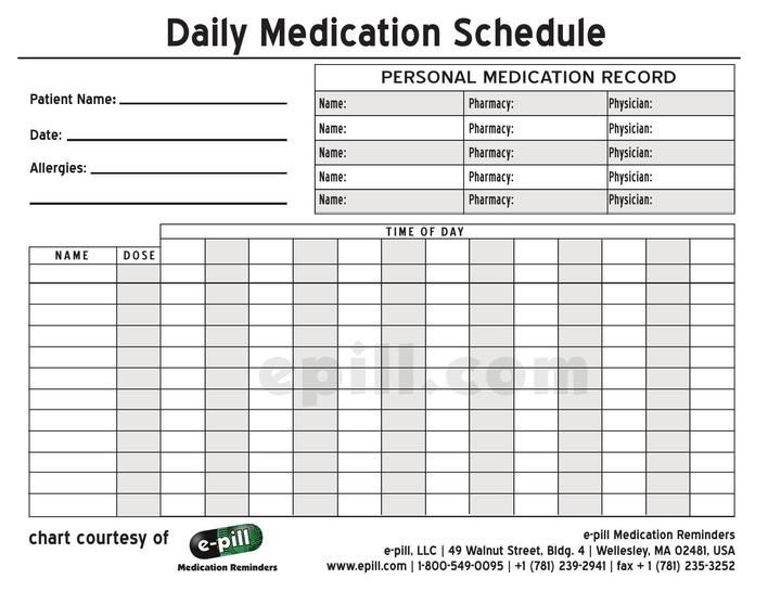 Download Free Personal Daily Medication Schedule Template