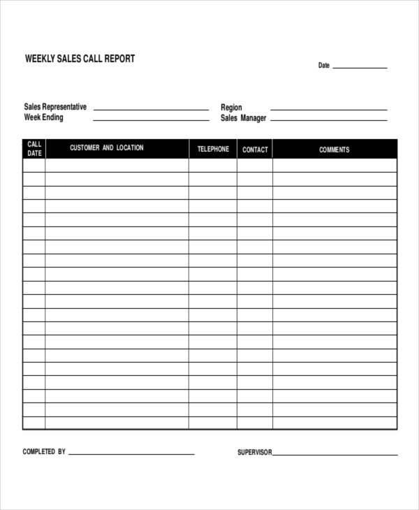 9 Daily Call Report Templates PDF Word Pages