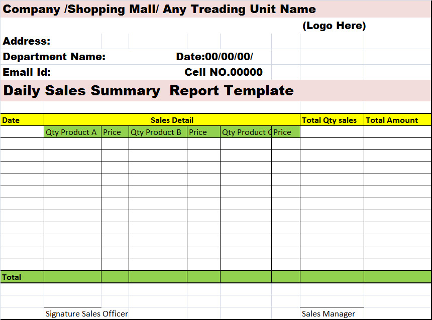 Sales Reports – Free Report Templates