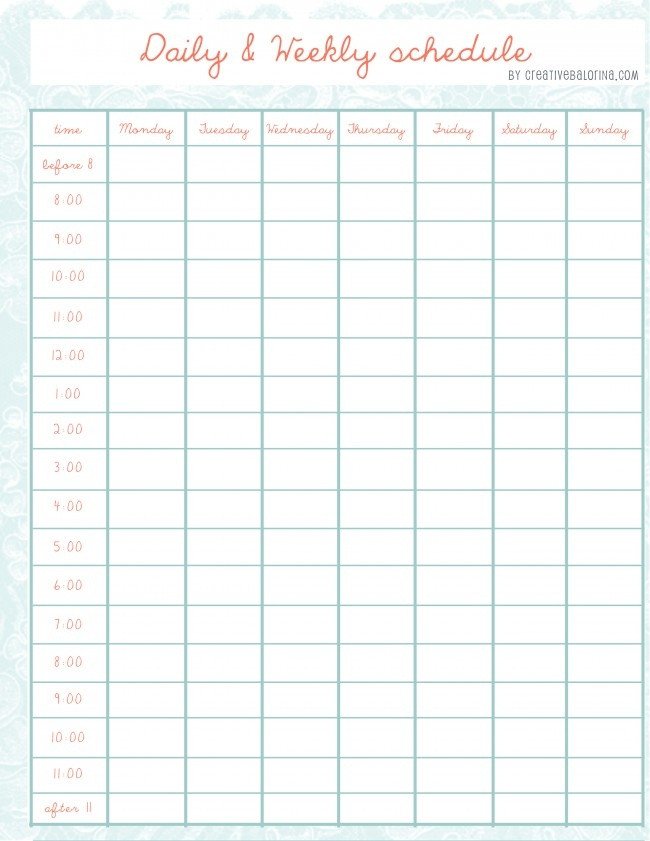 25 best ideas about Daily Schedule Template on Pinterest