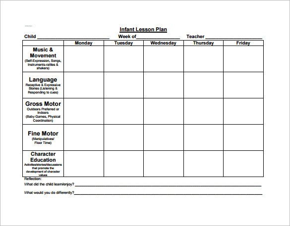 Preschool Lesson Plan Template 11 Free PDF Word Format