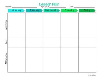 Preschool Lesson Plan Templates Editable by Erin