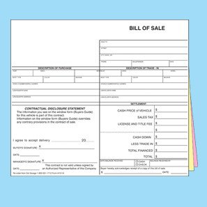 Dealership Bill of Sale Dealer Forms Car Bill of Sale