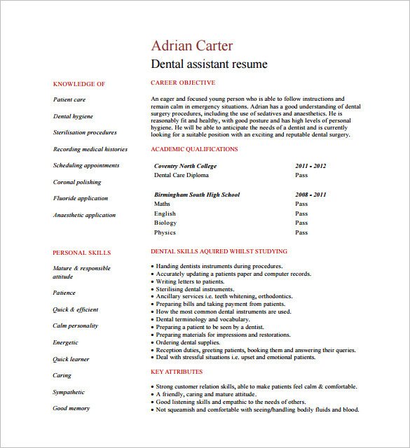 5 Dental Assistant Resume Templates Word PSD AI