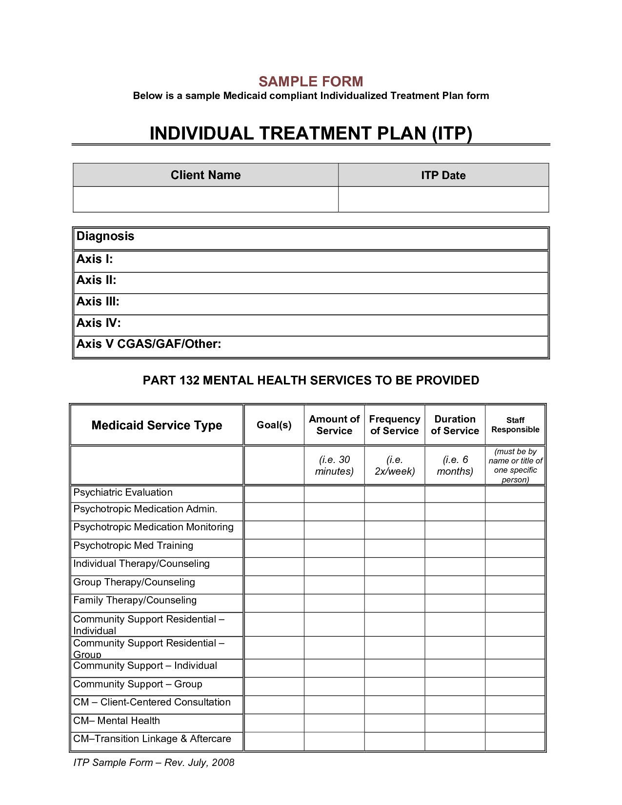 4 Free Treatment Plan Templates Excel PDF Formats