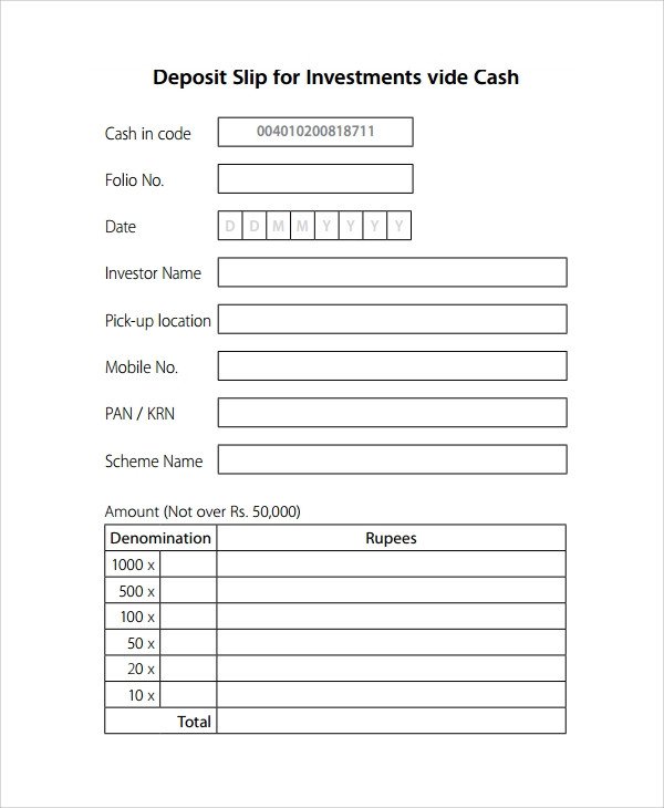 Sample Cash Slip Template 7 Free Documents Download in