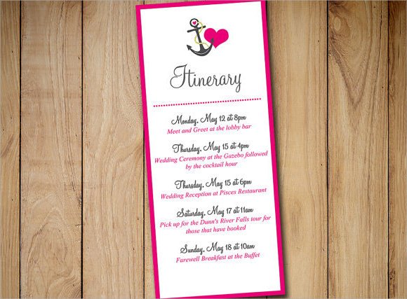 Sample Event Itinerary Template 9 Dcouments Download in