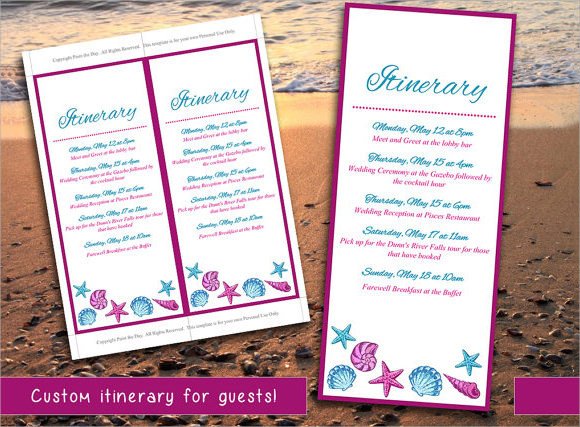 Wedding Itinerary 8 Download Documents in PDF PSD Excel