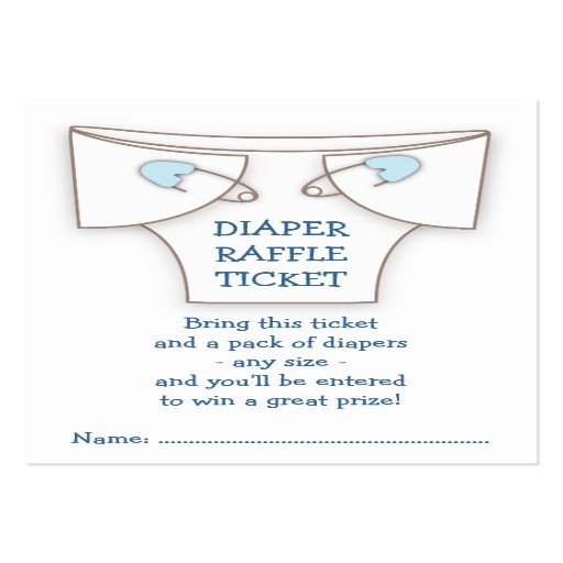 Cute Diaper w Blue Pins Baby Shower Raffle Ticket