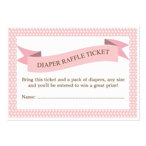 Pink Baby Shower Diaper Raffle Ticket Insert