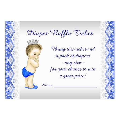 Prince Diaper Raffle Ticket Business Card Template