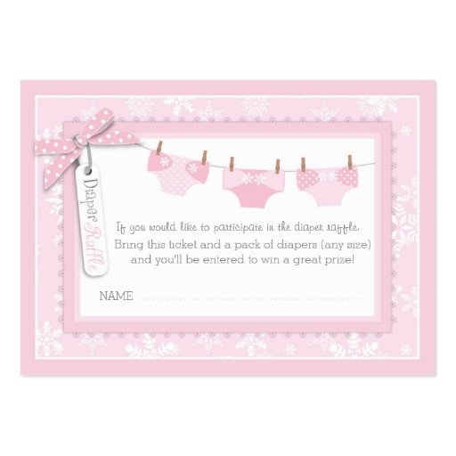 Snowflakes and Tutu Diaper Raffle Ticket Business Card