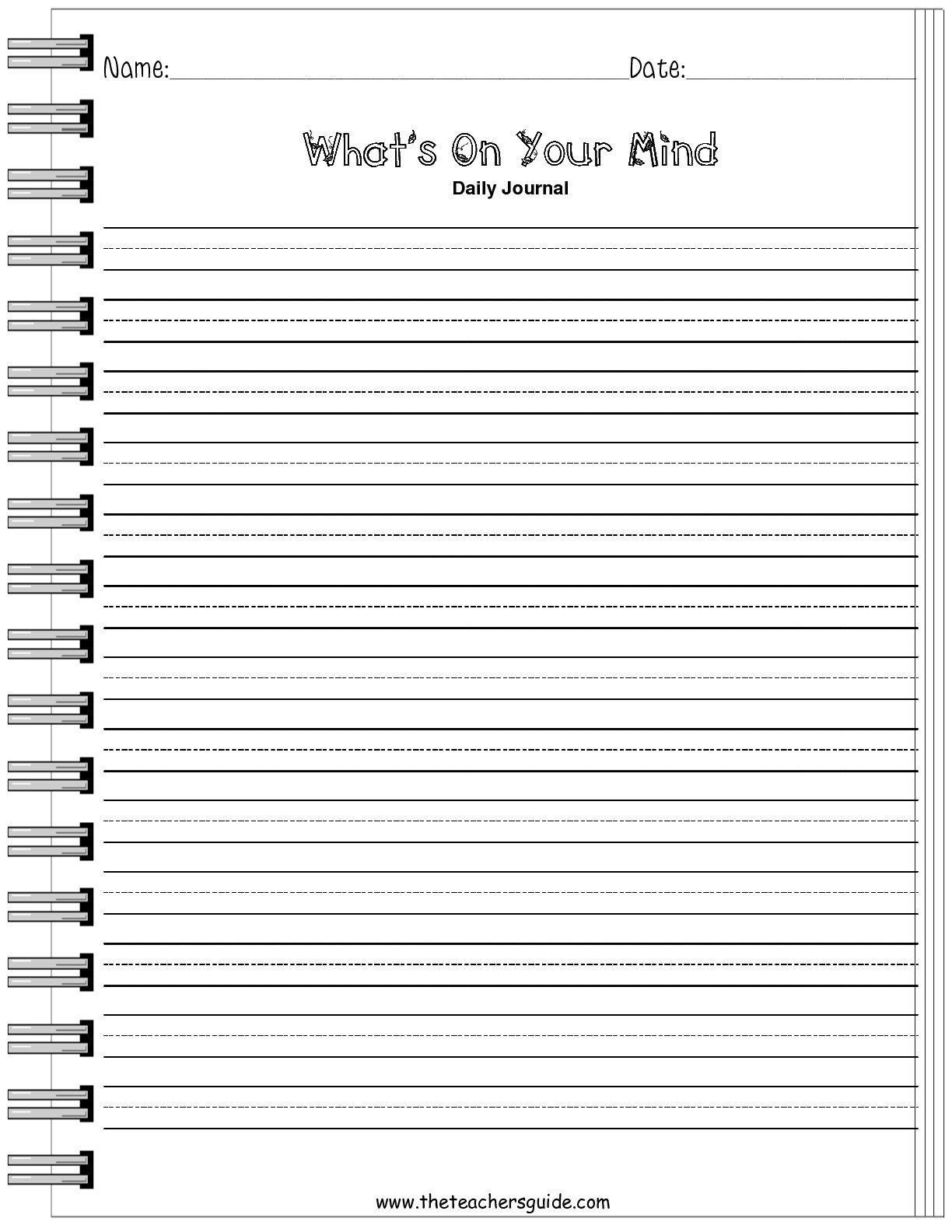 Writing Prompt Worksheets from The Teacher s Guide